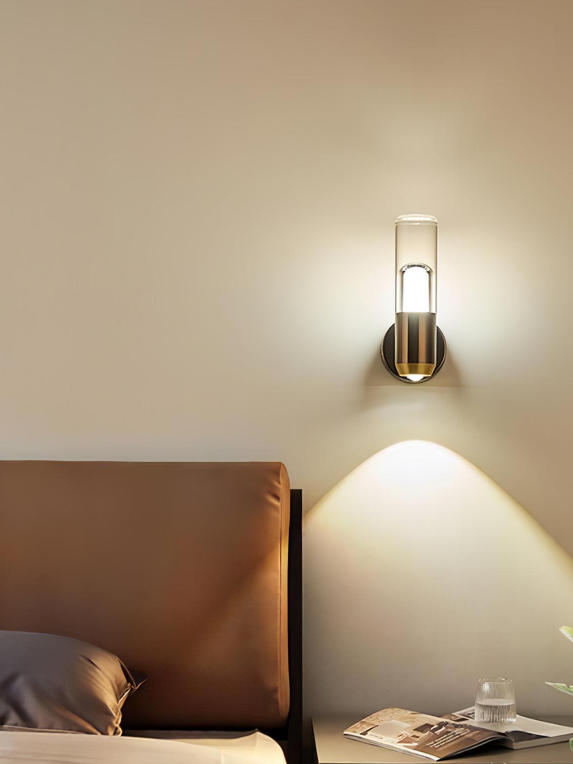 Modern Cylindrical LED Wall Sconce Minimalist Indoor Light Fixture Set of 2