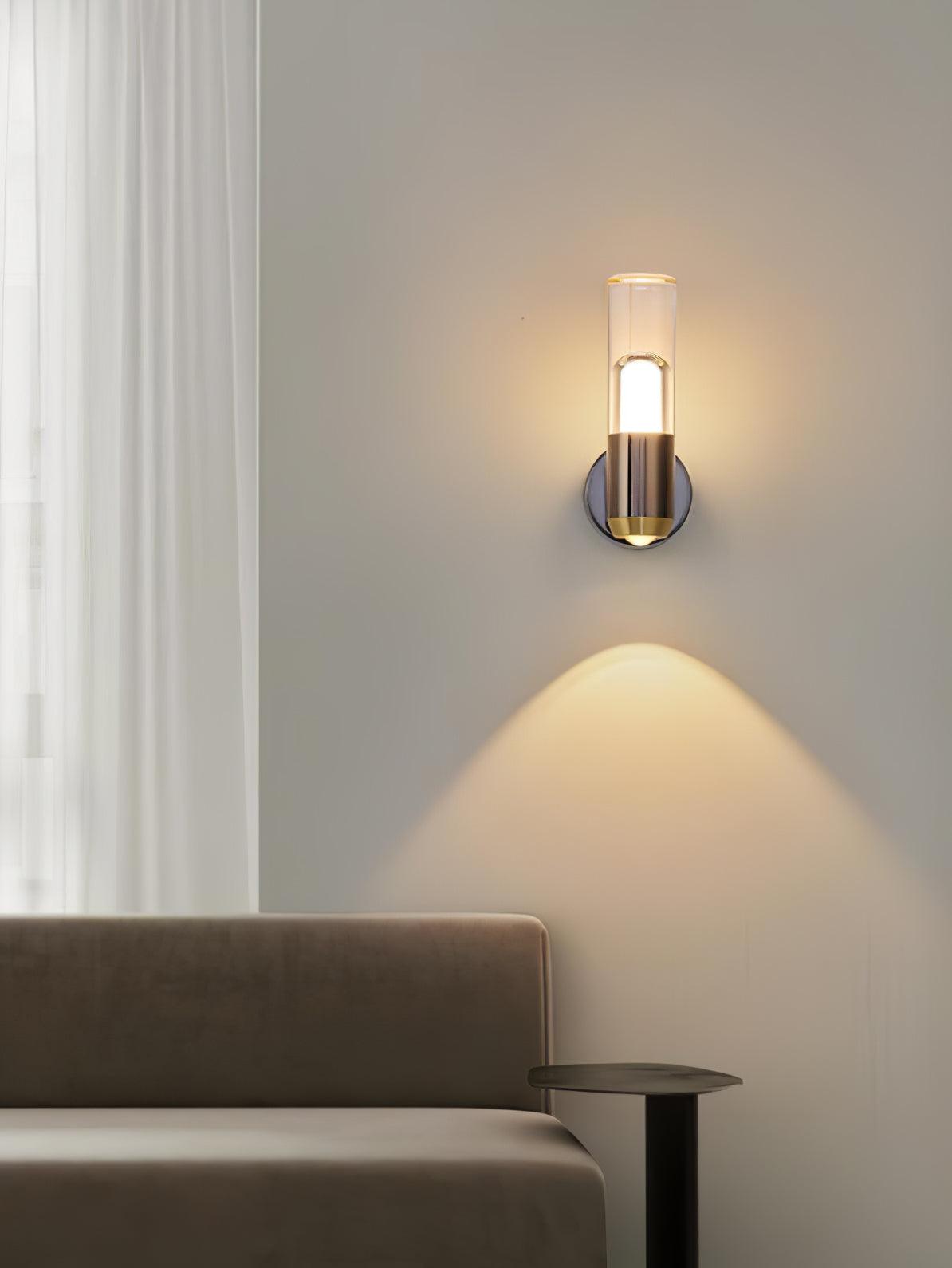 Modern Cylindrical LED Wall Sconce Minimalist Indoor Light Fixture Set of 2