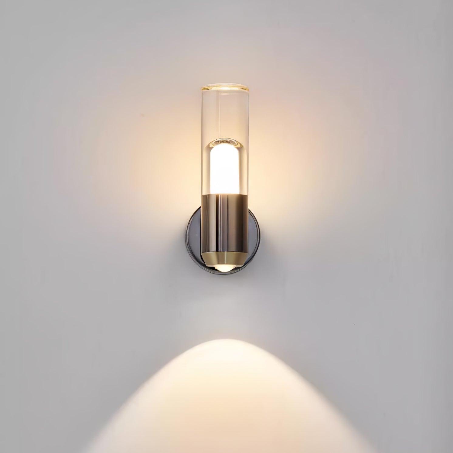 Modern Cylindrical LED Wall Sconce Minimalist Indoor Light Fixture Set of 2