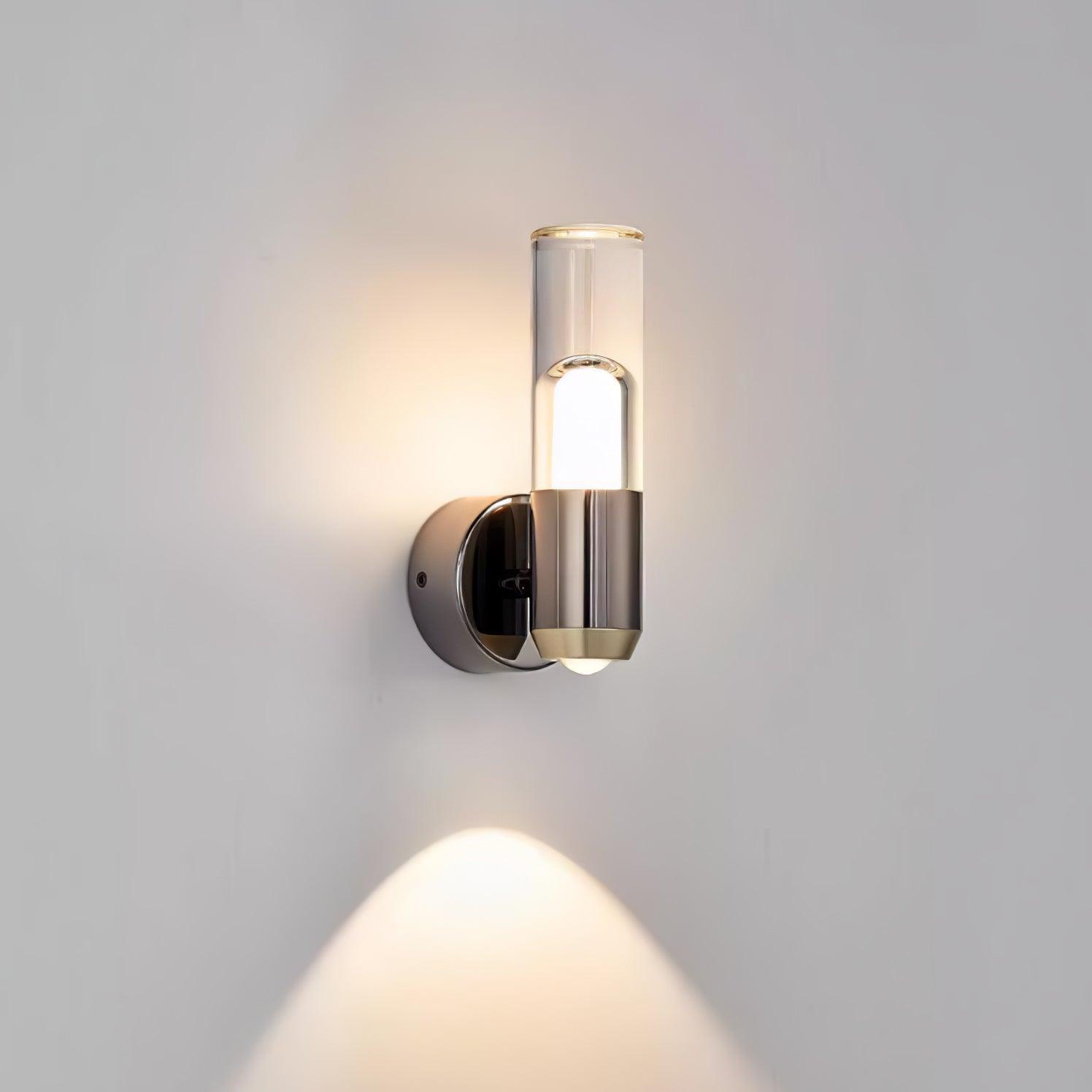 Modern Cylindrical LED Wall Sconce Minimalist Indoor Light Fixture Set of 2
