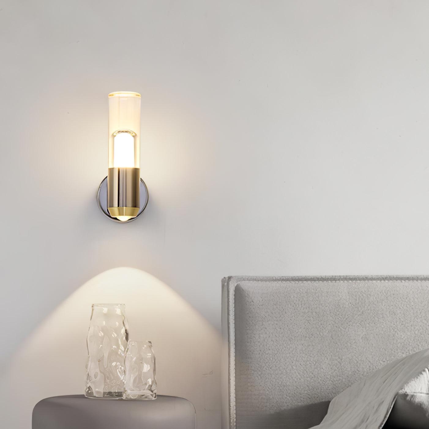 Modern Cylindrical LED Wall Sconce Minimalist Indoor Light Fixture Set of 2