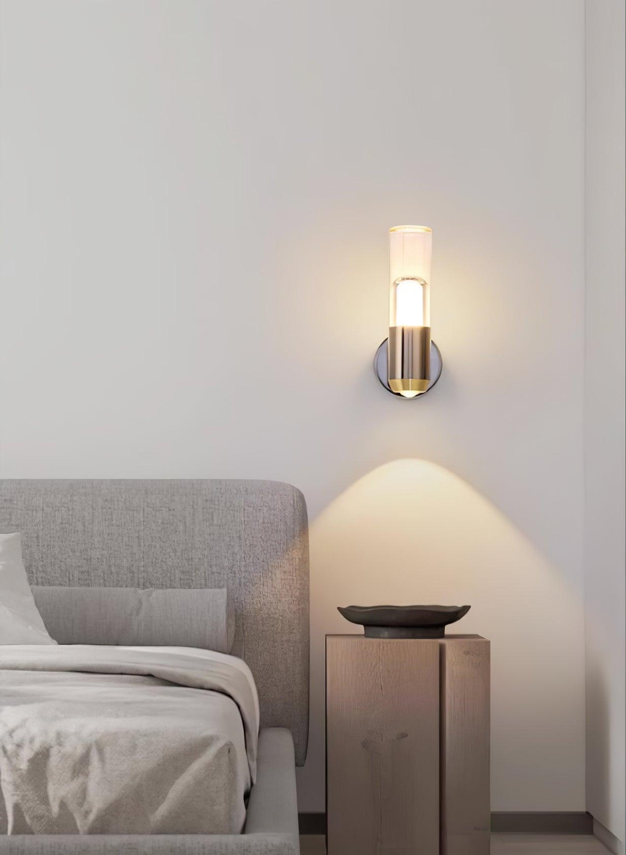 Modern Cylindrical LED Wall Sconce Minimalist Indoor Light Fixture Set of 2