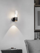 Modern Cylindrical LED Wall Sconce Minimalist Indoor Light Fixture Set of 2