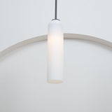 Modern Cylindrical Long Tube Glass Pendant Lamp Minimalist Hanging Ceiling Fixture