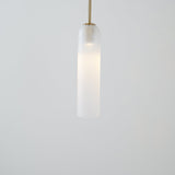 Modern Cylindrical Long Tube Glass Pendant Lamp Minimalist Hanging Ceiling Fixture