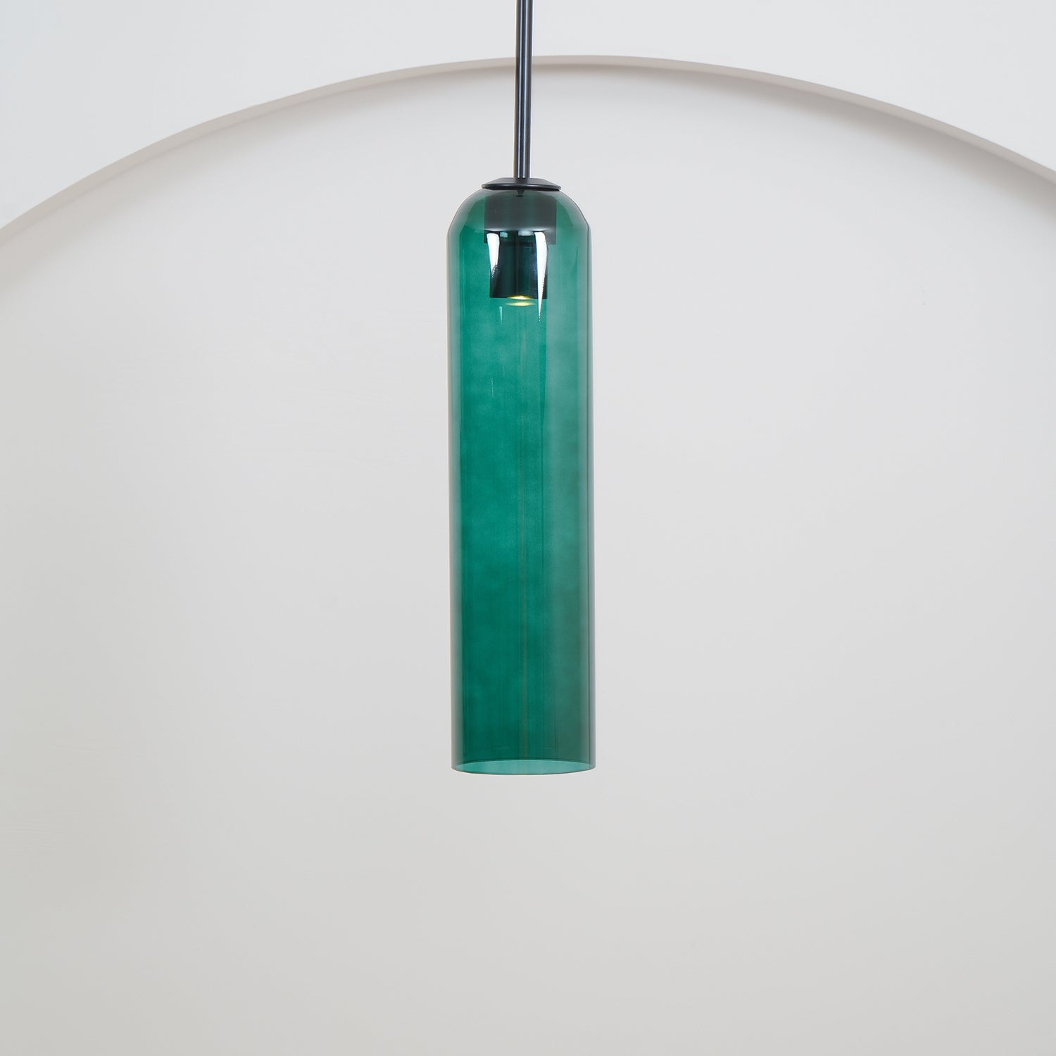 Modern Cylindrical Long Tube Glass Pendant Lamp Minimalist Hanging Ceiling Fixture