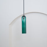 Modern Cylindrical Long Tube Glass Pendant Lamp Minimalist Hanging Ceiling Fixture