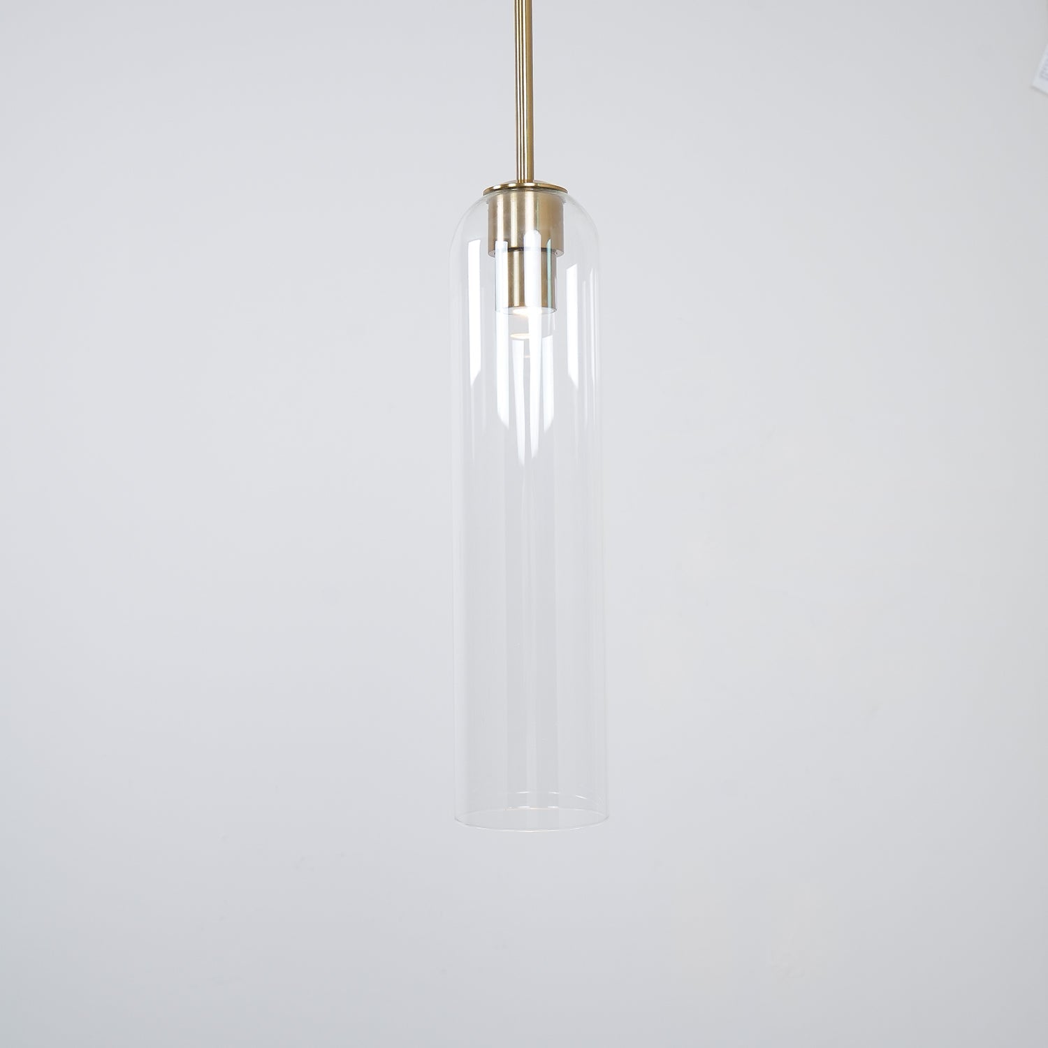 Modern Cylindrical Long Tube Glass Pendant Lamp Minimalist Hanging Ceiling Fixture
