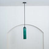 Modern Cylindrical Long Tube Glass Pendant Lamp Minimalist Hanging Ceiling Fixture