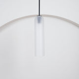 Modern Cylindrical Long Tube Glass Pendant Lamp Minimalist Hanging Ceiling Fixture