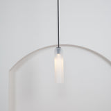 Modern Cylindrical Long Tube Glass Pendant Lamp Minimalist Hanging Ceiling Fixture