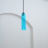 Modern Cylindrical Long Tube Glass Pendant Lamp Minimalist Hanging Ceiling Fixture