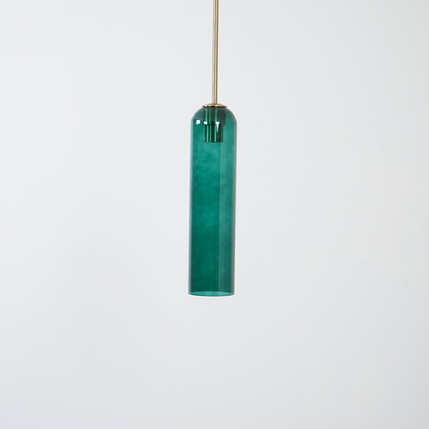 Modern Cylindrical Long Tube Glass Pendant Lamp Minimalist Hanging Ceiling Fixture