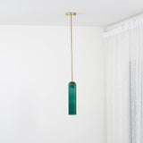 Modern Cylindrical Long Tube Glass Pendant Lamp Minimalist Hanging Ceiling Fixture