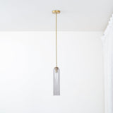 Modern Cylindrical Long Tube Glass Pendant Lamp Minimalist Hanging Ceiling Fixture