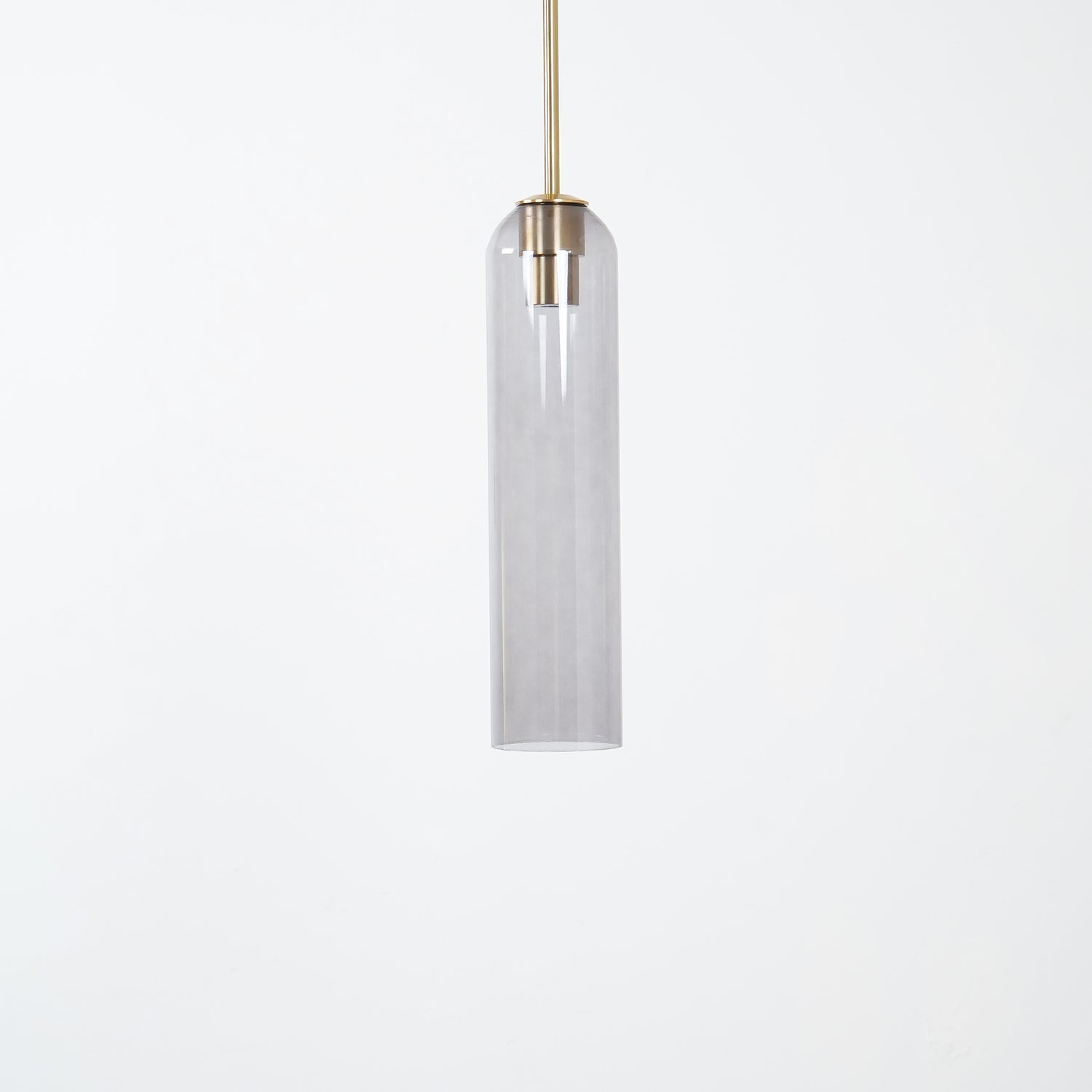 Modern Cylindrical Long Tube Glass Pendant Lamp Minimalist Hanging Ceiling Fixture
