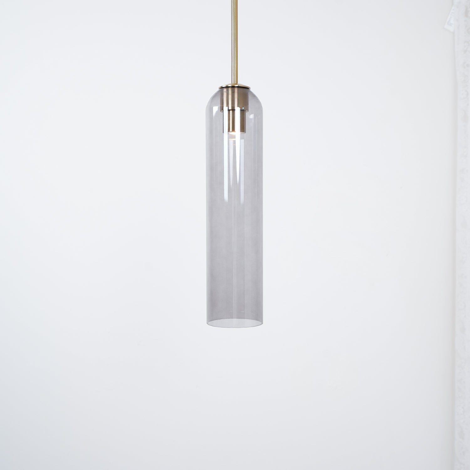 Modern Cylindrical Long Tube Glass Pendant Lamp Minimalist Hanging Ceiling Fixture