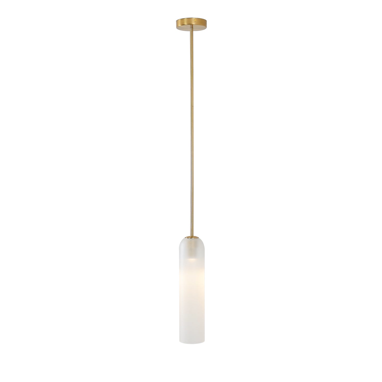 Modern Cylindrical Long Tube Glass Pendant Lamp Minimalist Hanging Ceiling Fixture