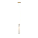 Modern Cylindrical Long Tube Glass Pendant Lamp Minimalist Hanging Ceiling Fixture