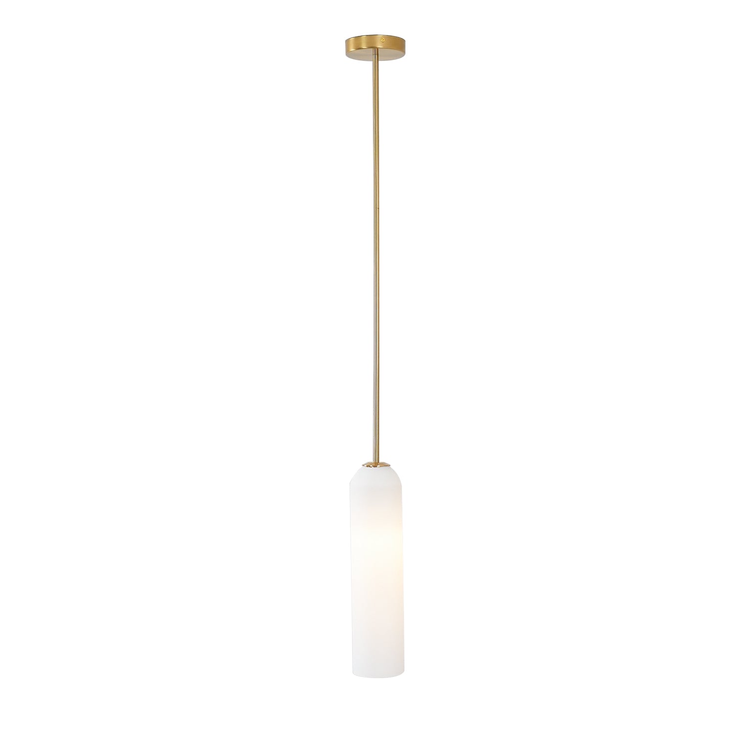 Modern Cylindrical Long Tube Glass Pendant Lamp Minimalist Hanging Ceiling Fixture