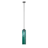 Modern Cylindrical Long Tube Glass Pendant Lamp Minimalist Hanging Ceiling Fixture