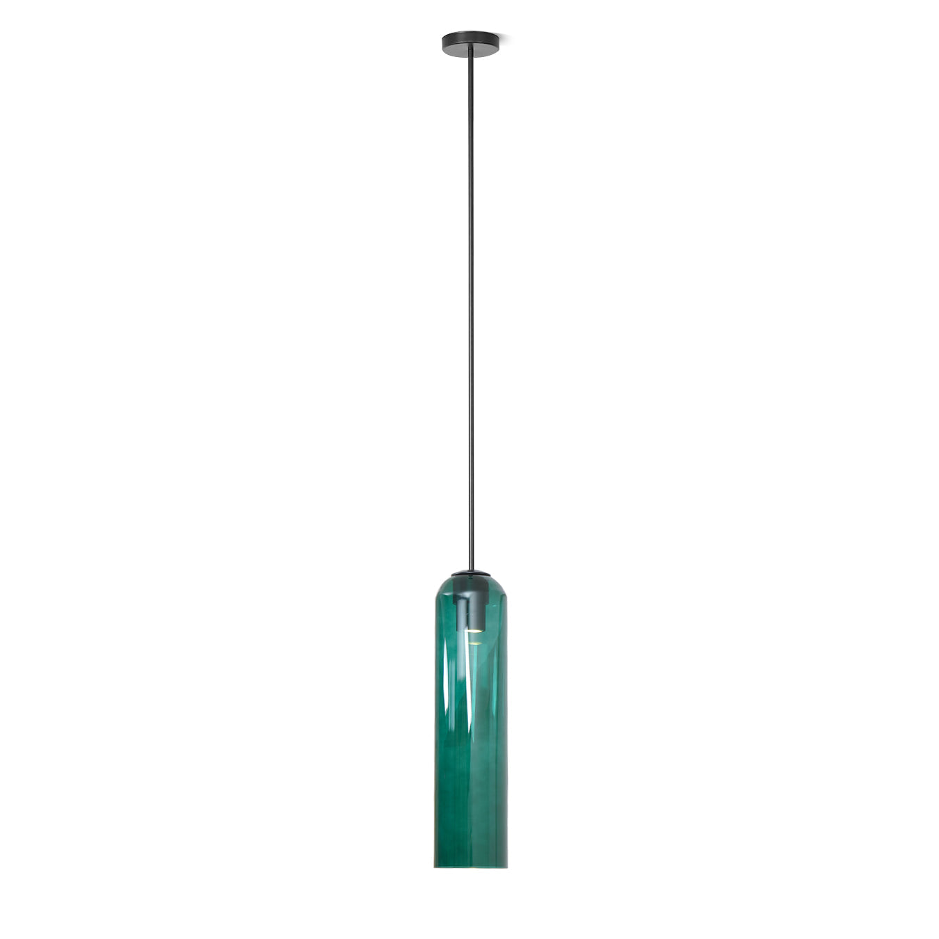 Modern Cylindrical Long Tube Glass Pendant Lamp Minimalist Hanging Ceiling Fixture