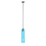 Modern Cylindrical Long Tube Glass Pendant Lamp Minimalist Hanging Ceiling Fixture