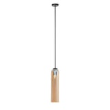 Modern Cylindrical Long Tube Glass Pendant Lamp Minimalist Hanging Ceiling Fixture