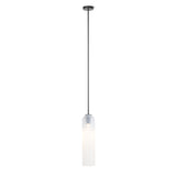 Modern Cylindrical Long Tube Glass Pendant Lamp Minimalist Hanging Ceiling Fixture