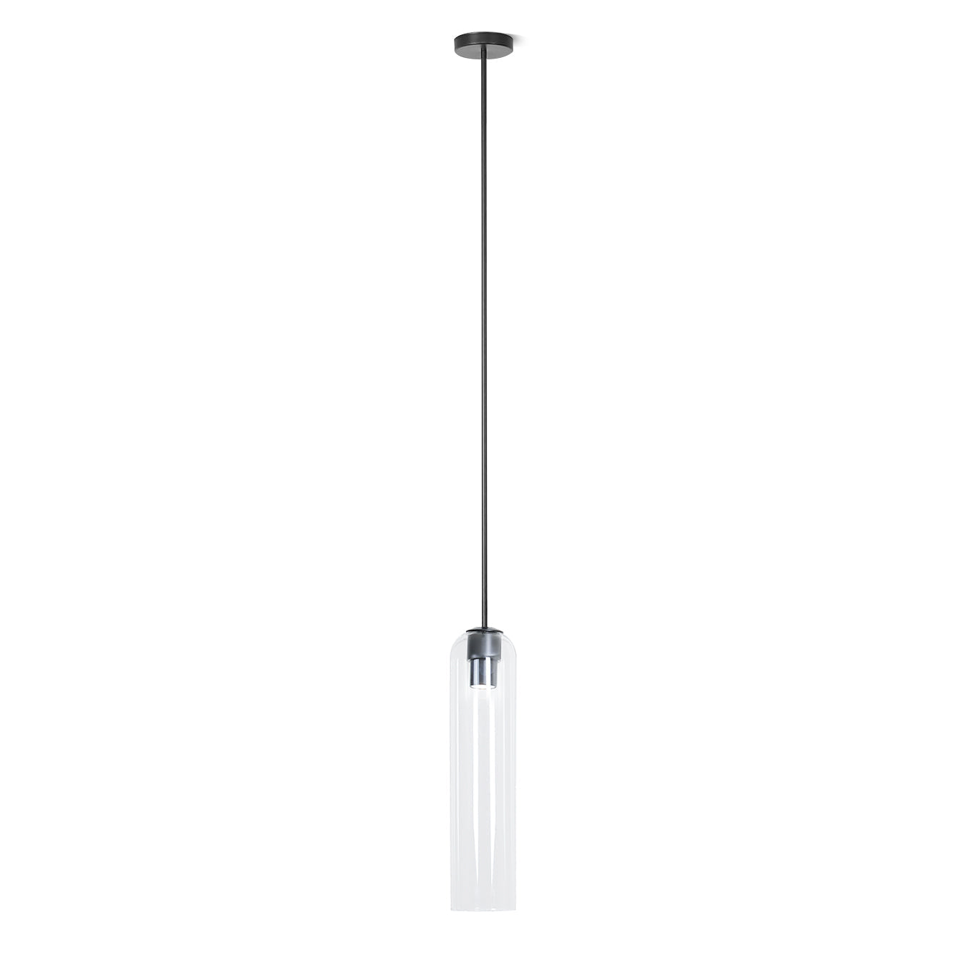 Modern Cylindrical Long Tube Glass Pendant Lamp Minimalist Hanging Ceiling Fixture