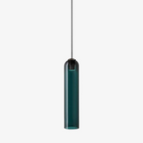 Modern Cylindrical Long Tube Glass Pendant Lamp Minimalist Hanging Ceiling Fixture