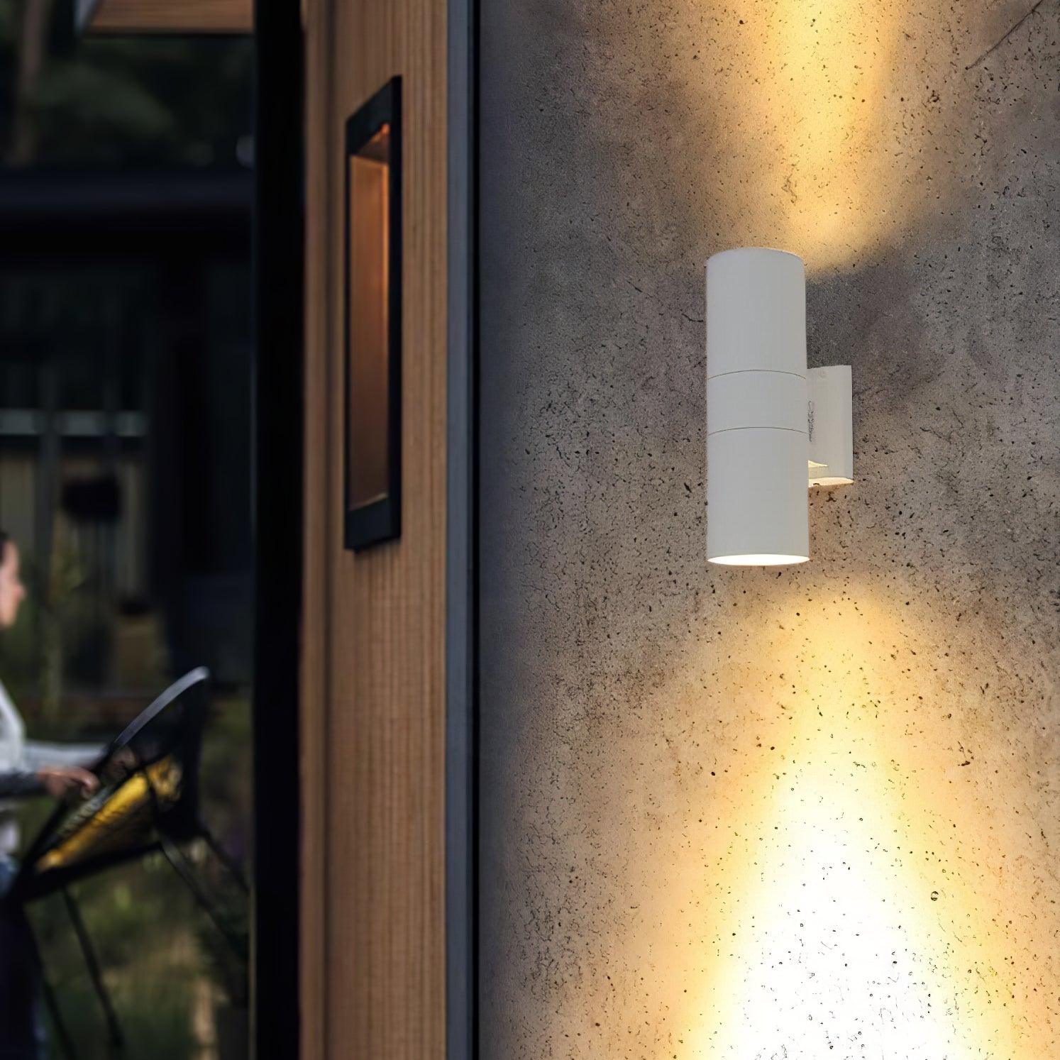 Modern Cylindrical Outdoor LED Wall Sconce Waterproof Aluminum Exterior Light for Porch and Garden