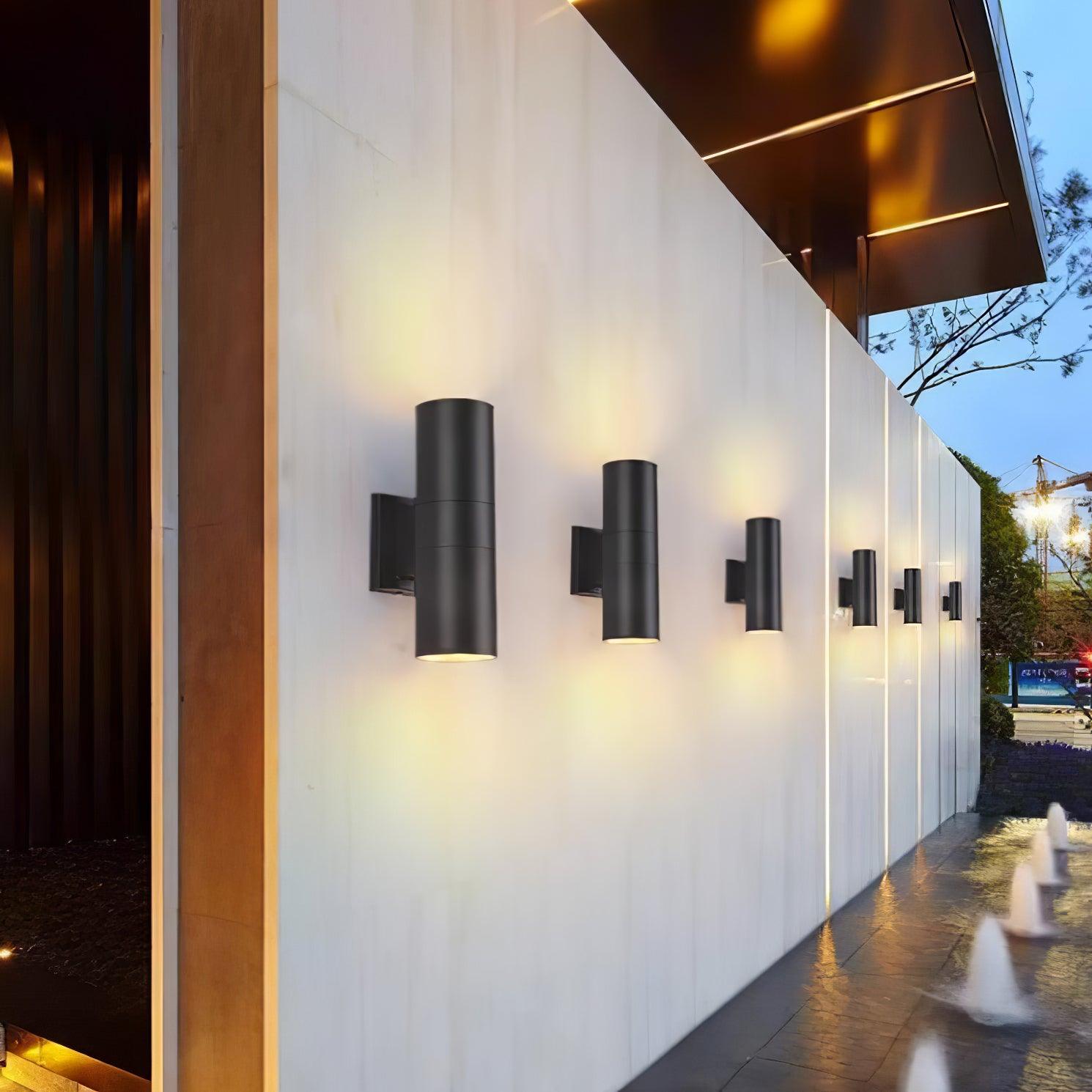 Modern Cylindrical Outdoor LED Wall Sconce Waterproof Aluminum Exterior Light for Porch and Garden