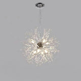 Modern Dandelion Crystal Globe Chandelier LED Metal Pendant Ceiling Light Fixture