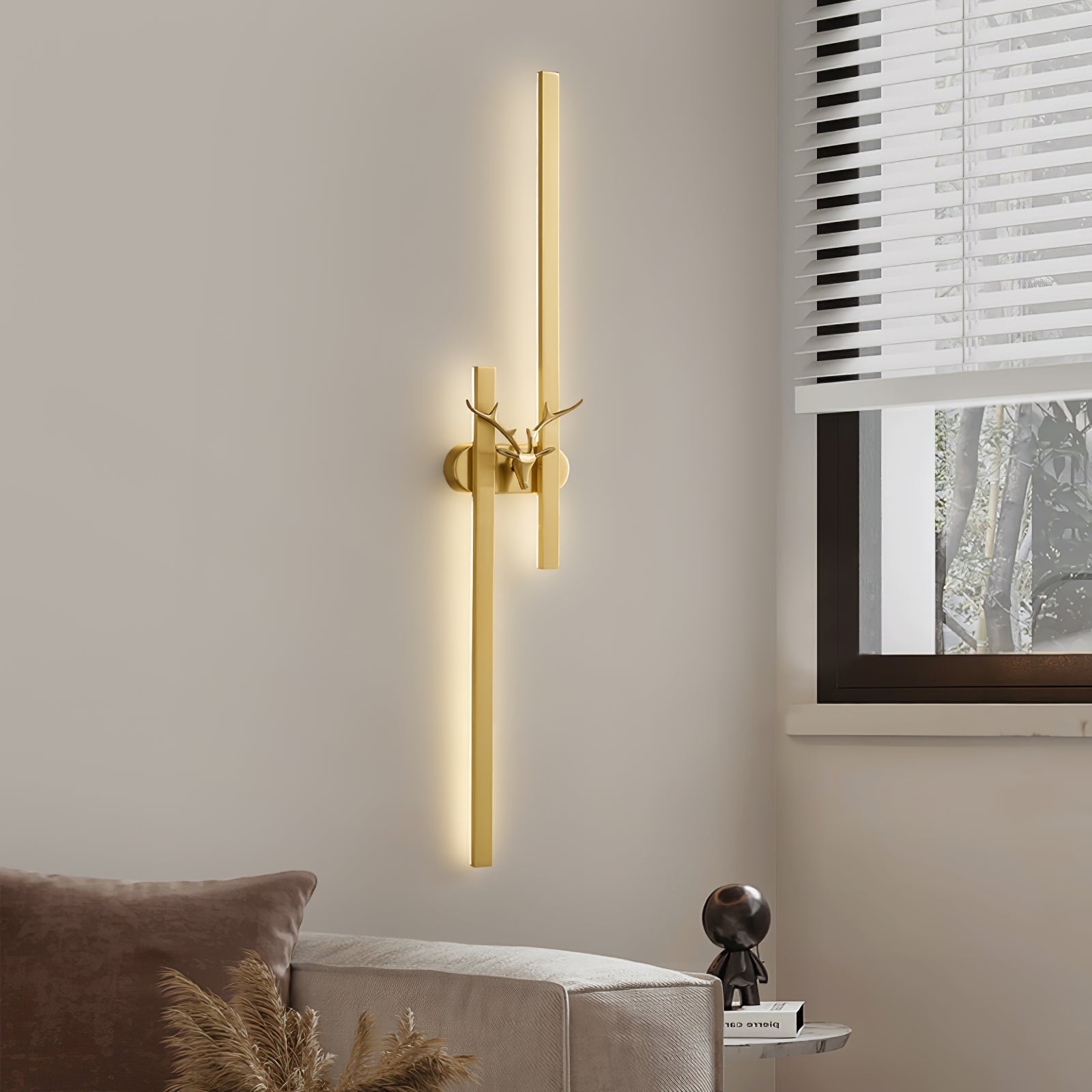 Modern Decorative Deer Brass Wall Sconce LED Light Fixture for Home Interiors