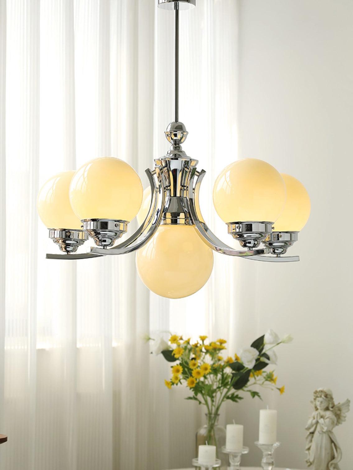 Modern Dewdrop Glass Globe Chandelier Art Deco Pendant Lighting for Living Room