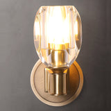 Modern Diamond Crystal Wall Sconce Luxury Brass LED Vanity Light for Bedroom and Hallway