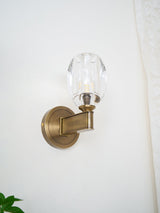 Modern Diamond Crystal Wall Sconce Luxury Brass LED Vanity Light for Bedroom and Hallway