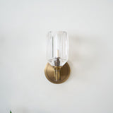 Modern Diamond Crystal Wall Sconce Luxury Brass LED Vanity Light for Bedroom and Hallway