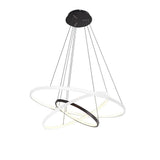 Modern Dimmable 3 Ring LED Pendant Light Adjustable Geometric Circle Chandelier for Dining Room