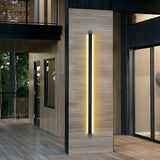 Modern Dimmable Black Metal Long Strip Waterproof LED Outdoor Wall Sconce Lighting