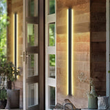 Modern Dimmable Black Metal Long Strip Waterproof LED Outdoor Wall Sconce Lighting