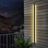 Modern Dimmable Black Metal Long Strip Waterproof LED Outdoor Wall Sconce Lighting