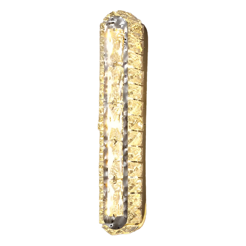 Modern Dimmable LED Crystal Wall Sconce Elegant Double Strip Vanity Light for Living Room