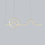 Modern Dimmable LED Ring and Linear Pendant Light for Kitchen Island Decor