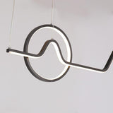 Modern Dimmable LED Ring and Linear Pendant Light for Kitchen Island Decor