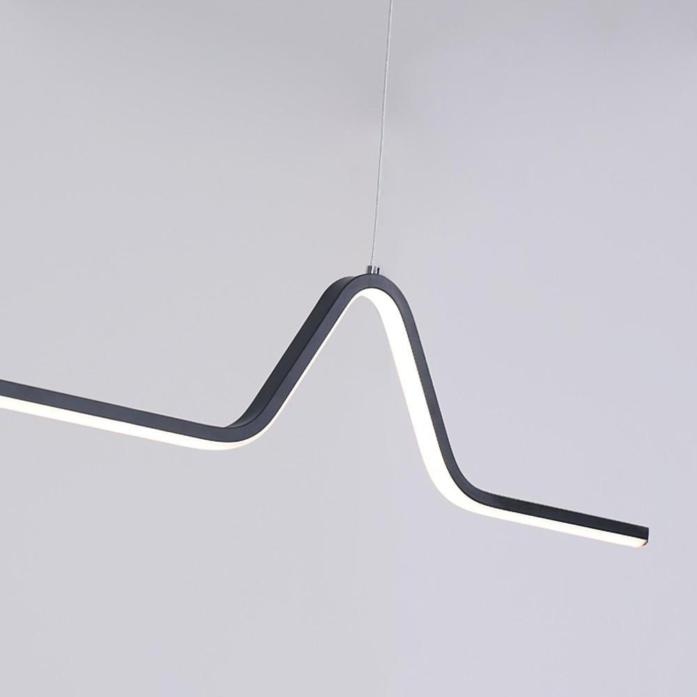 Modern Dimmable LED Ring and Linear Pendant Light for Kitchen Island Decor