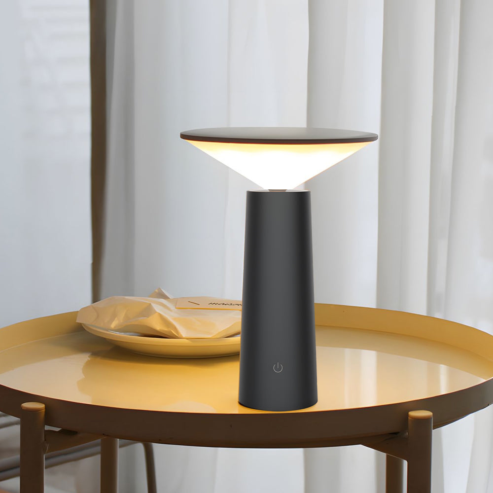 Modern Dimmable LED Torch Table Lamp with Rotatable Shade and USB Charging Base