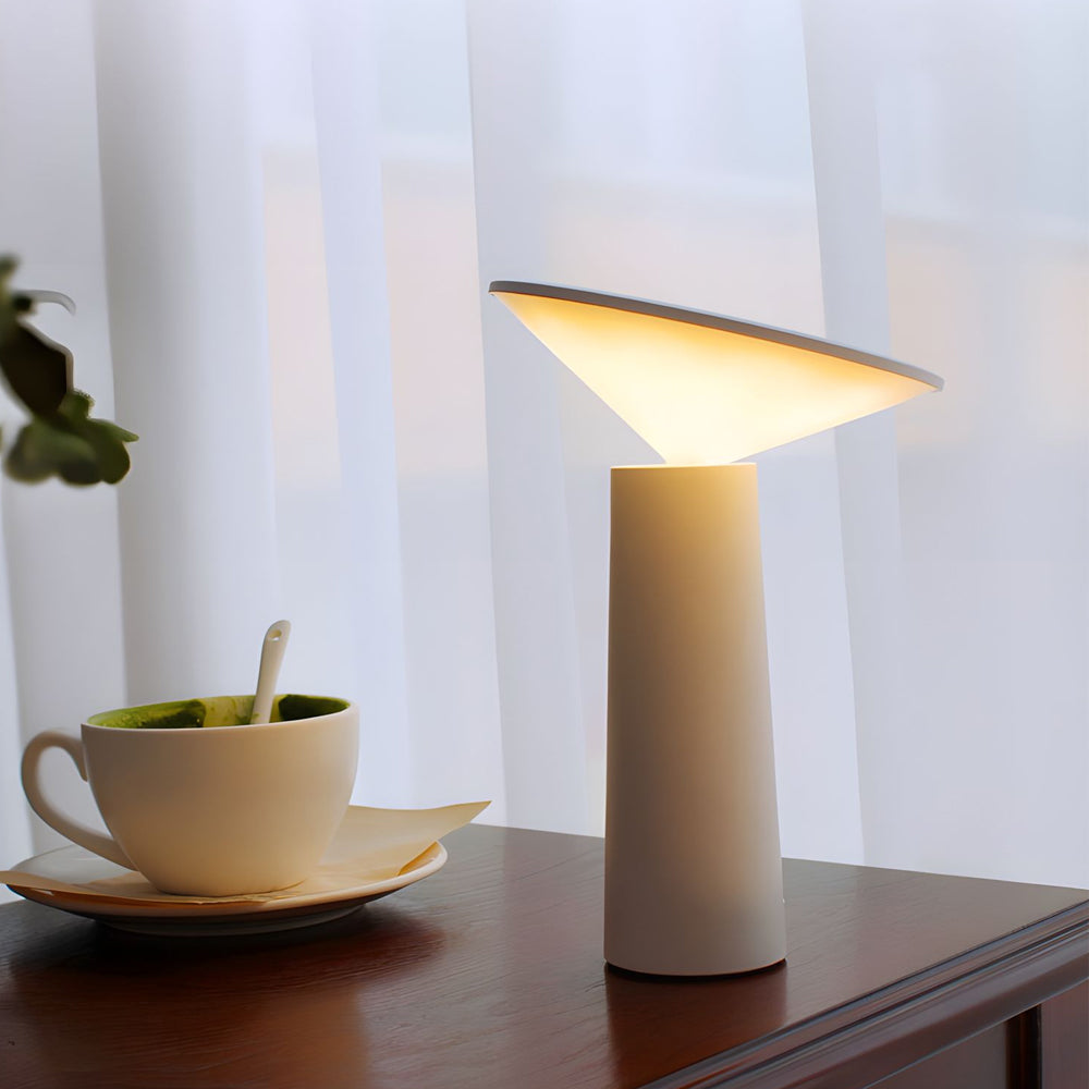 Modern Dimmable LED Torch Table Lamp with Rotatable Shade and USB Charging Base