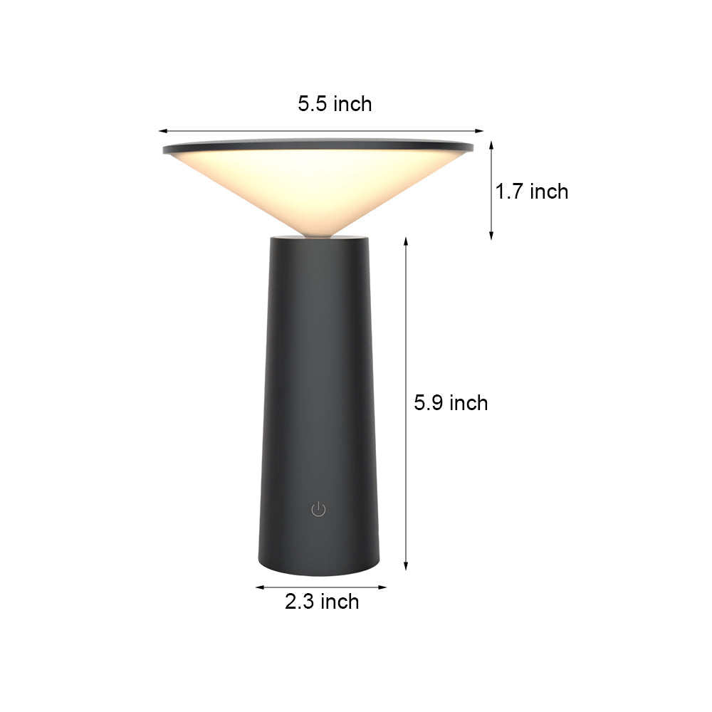 Modern Dimmable LED Torch Table Lamp with Rotatable Shade and USB Charging Base